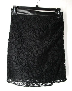 ZARA Rock schwarz Spitze Mini mit Kunstleder Taillenbesatz Größe XS Neu mit Etikett - Bild 1 von 8