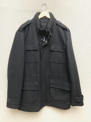 Calvin Klein Wool Blend Heavy Winter Coat Dual Layer Zip Mens Size XL (Charcoal) - Image 1 of 4