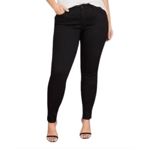 Lane Bryant Jeans Womens 14W Tall Black Mid Rise Skinny Tummy Con 14WT 14T 14L - Picture 1 of 9