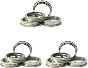 Stainless Steel Regular Mouth Replacement Rings for Mason Canning Jar 12 Pack - Picture 1 of 11