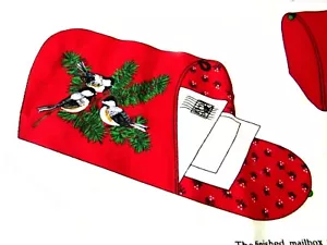 Vintage Jahreszeiten Grüße Urlaub Stoff Panel Weihnachten Briefkasten Kartenhalter Handarbeit - Bild 1 von 9