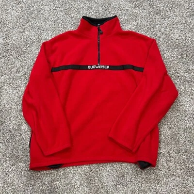 Pullover de colección Budweiser Timberline polar cuarto cremallera rojo negro para hombre XL Foto 1 de 3