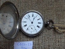 ANTIQUE GENTS SILVER FULL HUNTER POCKET WATCH  WORKING WITH KEY