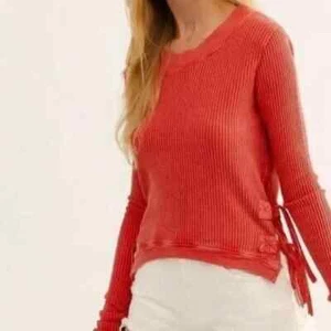 Free People Cropped Interlaken Top, rot, X-Small, UVP 58 $ - Bild 1 von 3