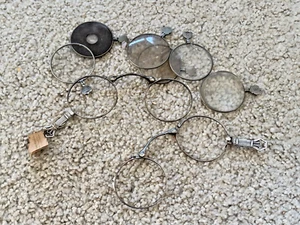 1870s Sterling Lorgnette Opera Glasses Antique Eyeglasses Spectacles Lense Frame - Picture 1 of 13