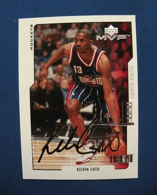 2000 UD MVP Basketball Silver Script Kelvin Cato Houston Rockets #64 - Image 1 of 2