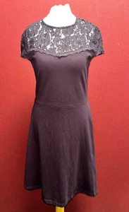 Dorothy Perkins Tall Lace Burgundy Skater Dress UK 10 TD037 FF 17 - Picture 1 of 5