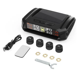 Wireless Solar & USB Tire Pressure Monitoring System TPMS Tyre Monitor Sensors - Picture 1 of 11