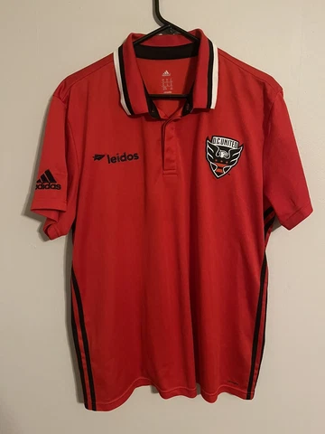 D.C. United Leidos MLS Soccer Adidas Climate Red Golf Polo Shirt - Men's XLarge Cover