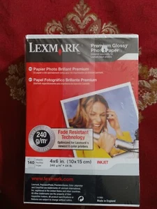 Carta fotografica lucida premium Lexmark 10x15 cm 240 g/² 140 fogli nuova sigillata - Foto 1 di 1