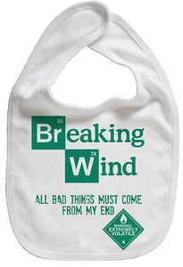 Funny Baby Bib "Breaking Wind" Bad Funny Baby Boy Girl feeding Dribble Bib Gift - Picture 1 of 3
