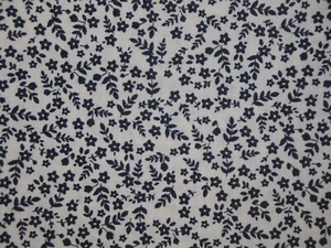 Reproduction Calico White Blue Flowers Cotton Sewing Quilt Apparel DIY Fabric - Picture 1 of 9