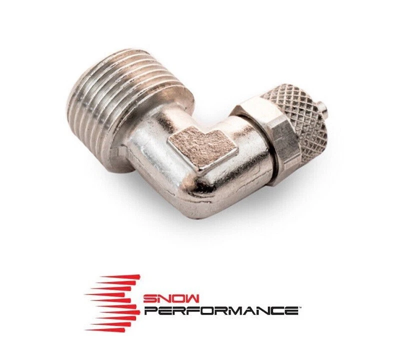 Snow Performance 3/8NPT 90 Elbow x 1/4 Quick Connect Fitting SNO-82081R-90 - Image 1 of 1