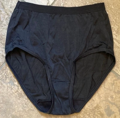423 WARNER'S 5/Small BLACK NOT SO INNOCENT Nylon Brief Panty  #55129 VINTAGE - Image 1 of 4