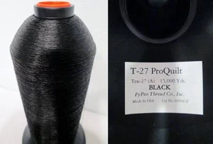 Nuevo de lote antiguo Monocord Hilo de nailon unido ProQuilt T-27 Tex-27 negro carrete de 15.000 yardas - Imagen 1 de 6