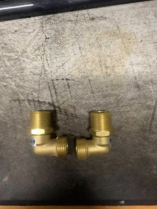 (2) 1/2" Brass 90 Elbows for Shower Panel Installation - Picture 1 of 3