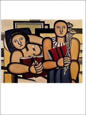 Pintura en placa de bellas artes Fernand Leger The Readers 1976 impresión vintage Foto 1 de 3