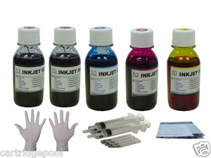 Zestaw atramentów uzupełniających do HP 27 28 Officejet 5600 4110v 4215v FAX 1240 5x4oz/s/rękawice - Zdjęcie 1 z 1
