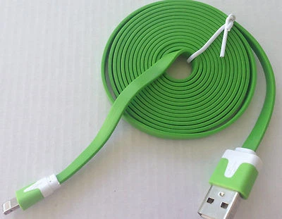 FLAT NOODLE USB Data Sync Charger Cable FOR apple iPhone 7 6 plus 5s c ipod nano - Image 1 of 4