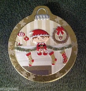 Original Gourmet Christmas Ornament Tin Elf Mantle Wreath Ornaments Stockings   - Picture 1 of 3