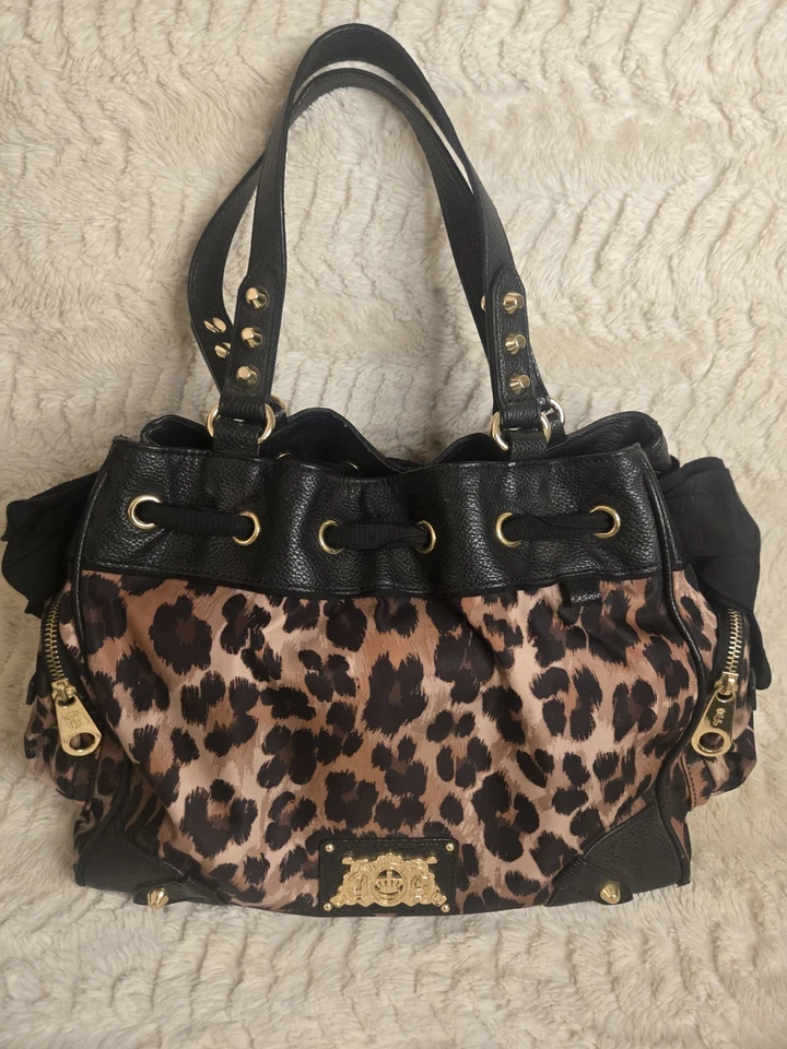 Bolso De Colección Juicy Couture Leopardo Soñador Leopardo De Colección Y2K Doble Lazo Foto 1 de 4
