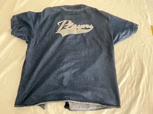 Godbody Players Vintage Men's Button Up Short Sleeve Denim Shirt Size 3XL - Picture 1 of 8