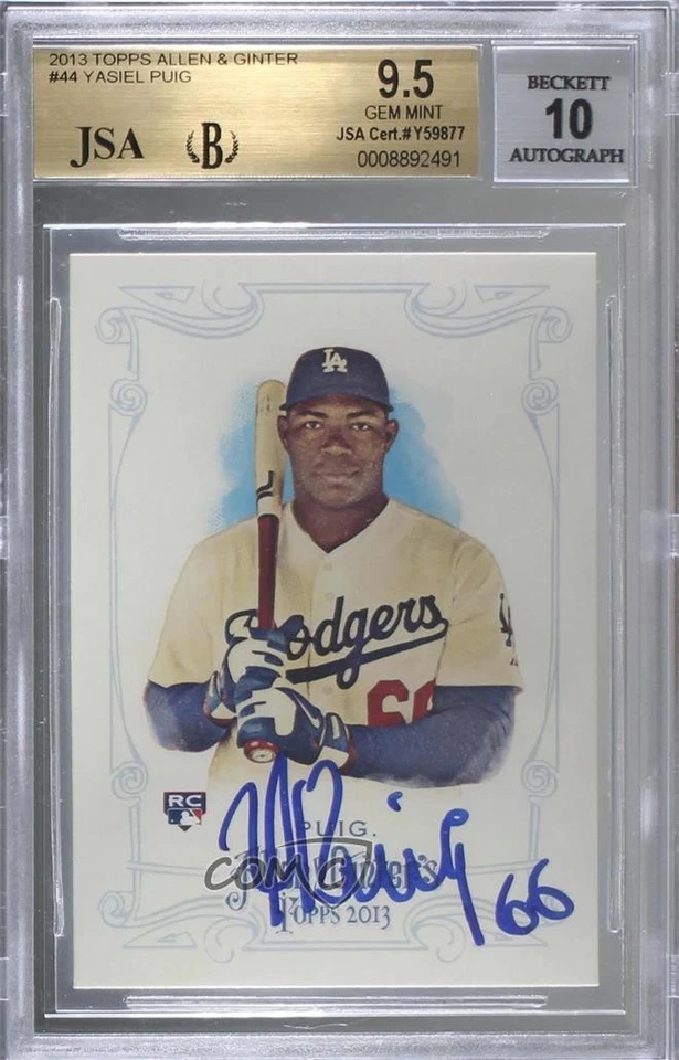 BAS 2013 Topps Allen & Ginter's Yasiel Puig #44 BGS Authentic Auto Rookie RC - Image 1 of 2