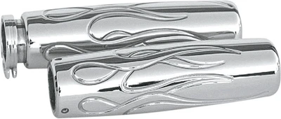 Empuñaduras de contorno de diamante Baron Custom Accs cromadas BA-7403-00 1,0 pulgadas YAMAHA, SUZUKI Foto 1 de 4