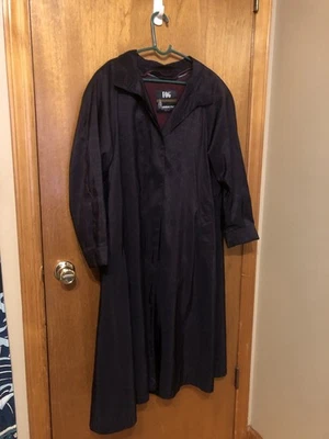 Vintage London Fog Purple Trench Rain Coat With Floral Pattern Size 6P Petite - Image 1 of 4