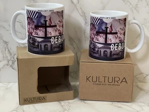 2er Set Kultura Kaffeetassen Magellan's Cross Cebu einzigartig philippinisch - Bild 1 von 15