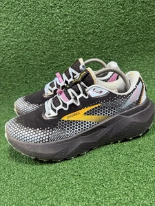 Size 11 - Brooks Caldera 6 Black Blue Yellow Womens Trial Running Hiking Shoes - Picture 1 of 12