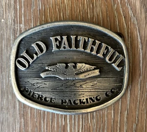 Pierce Packing Co Promo Belt Buckle Bacon Old Faithful Wyoming Studio Art Works - Picture 1 of 4