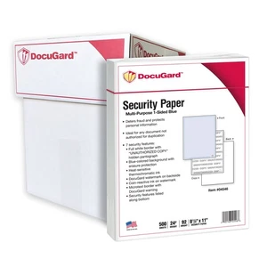DocuGard Advanced Blue Multi-Purpose Security Paper 7 Features 8.5 x 11 Inche... - Picture 1 of 9