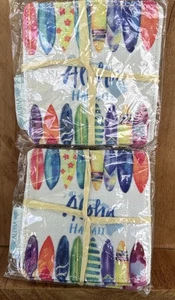 Posavasos de tela Hawaii Aloha lote de 8 tablas de surf tema de surf - Imagen 1 de 6