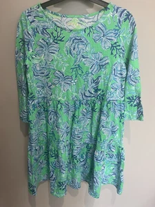 Lilly Pulitzer Girls Mylah Dress Size Tropical Green Blue Size L 8-10 y.o New - Picture 1 of 5
