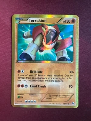 TERRAKION 151/149 Boundaries Crossed SHINY SECRET RARE holo Pokemon TCG card VLP - Image 1 of 3