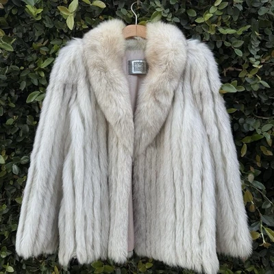 Abrigo de piel de zorro Saga azul zorro talla L Foto 1 de 4