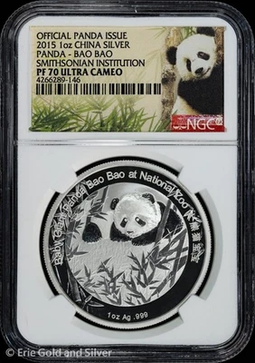 2015 China 1 oz Silver Panda Bao Bao Smithsonian NGC PF 70 UC - Image 1 of 4