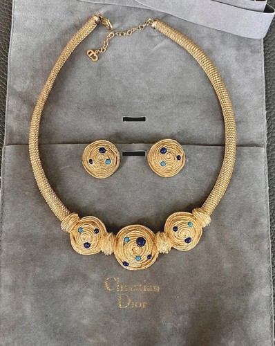 Set gioielli vintage Christian Dior collier e clip per orecchini Germania anni 60 70