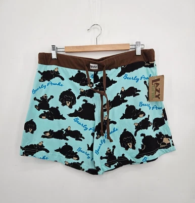 Lazy One Juniors Pajama Boxer Shorts Size XL Bearly Awake Blue NEW WB935 PJ - Image 1 of 4