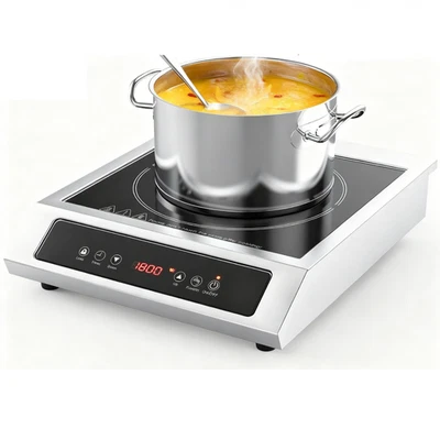 Placa de inducción eléctrica comercial de un quemador placa caliente eléctrica táctil 110 V Foto 1 de 4