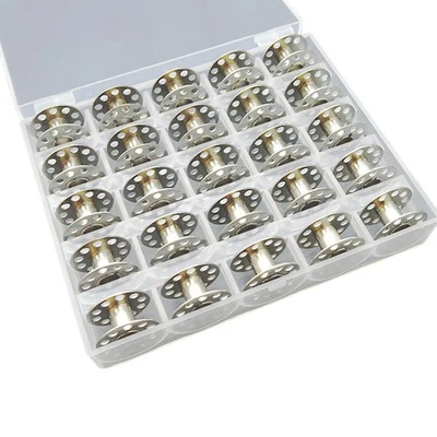 25 Pcs Metal Bobbins for Sewing Machine with Storage Box  Easy Install E6K53504 - Image 1 of 4