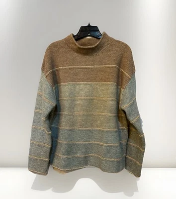 Suéter THML Tostado y Gris Bloque de Color Hilos Metálicos Brillo Para Mujer Talla Grande Nuevo Con Etiquetas Foto 1 de 4