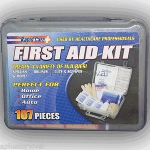 Kits de emergencia de 107 piezas de primeros auxilios para acampar caza supervivencia escuela trabajo oficina - Imagen 1 de 1