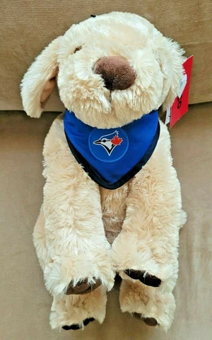 RARE NEW SUPER SOFT Toronto Blue Jays BANDANA PUPPY PLUSH STUFFED ANIMAL Stuffie Cover