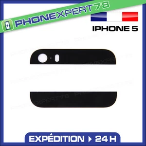 VITRES ARRIÈRES HAUT ET BAS POUR IPHONE 5 NOIR - Photo 1/1