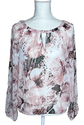 Blusa Top Estampada Transparente Estampado Estampado Estampado Animal Talla S JLO Jennifer Lopez para Mujer Foto 1 de 4
