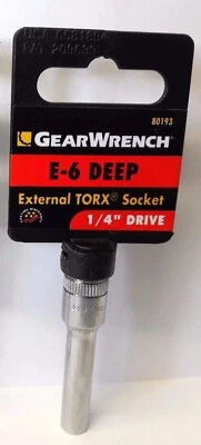 GearWrench 80193 1/4" Drive Deep External Torx Socket - E-6 - Image 1 of 2
