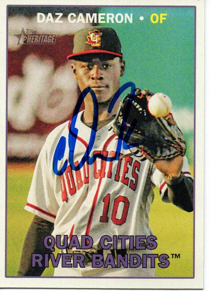 Daz Cameron Quad Cities River Bandits 2016 Topps Heritage Signed Card - Image 1 of 1