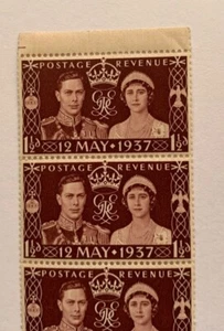 Special Commemorative ed. 11/2d stamps, 1937 feat. George VI & Queen Elizabeth - Picture 1 of 4